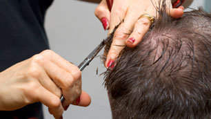 Man having his hair cut