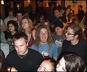 The crowd in The Golden Lion.