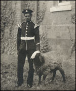Jimmy with goat at Aldershot 1904