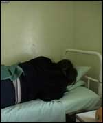 Prisoner in cell at Highpoint