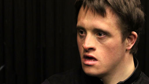 Actor Tommy Jessop in the role of Hamlet.