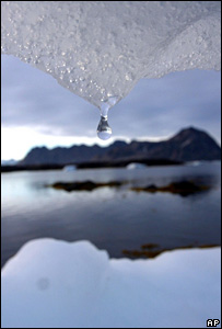 Iceberg melts in Greenland