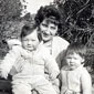 Valerie's sister Linda, mum Margaret and Valerie in the garden