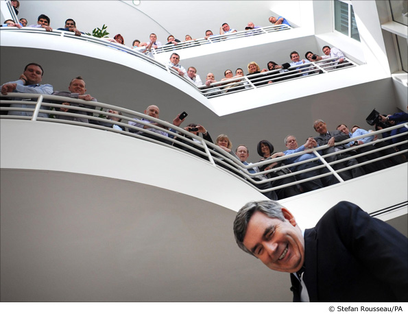 Gordon Brown at the Siemens factory in Manchester