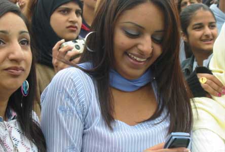 Girl in crowd