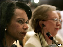 مارگارت بکت و کاندولیزا رایس وزیران خارجه بریتانیا و آمریکا