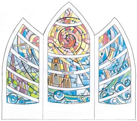 Roger Bennett stained glass screen design