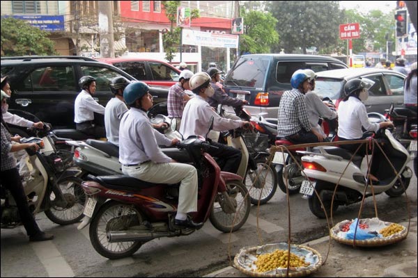 Hanoi motorbike traffic