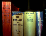 Photograph showing the spines of some of Orwell's published books