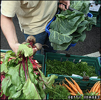 Vegetables at a London market (file pic)