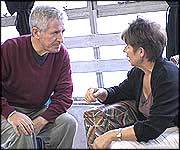 George Layton and Brigit Forsyth in rehearsal