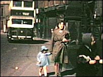 A trolley bus in Derby in 1944