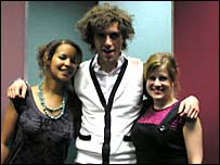 Mika with two members of the Outlook team