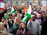 Strikers in Victoria Square