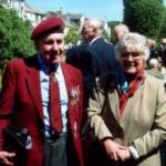 Sunday 26 June 2005: Ken and Joyce Patterson from Maryport at St Nicholas Church Gardens, Whitehaven. Ken had just marched with fellow members of the Parachute Regiment Association in Cumbria’s official ‘Victory Parade’ commemorating the 60th Anniversary of the end of World War Two. [Photograph by Joseph Ritson]