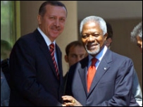 کوفی عنان و رجب طيب اردوغان