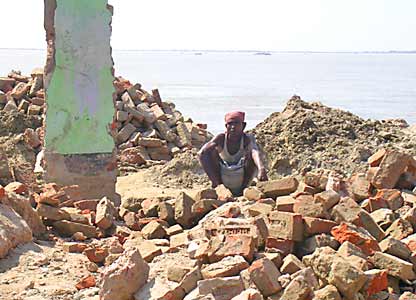 Rubble in Charbhairabi, Bangladesh