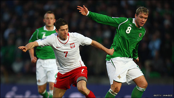 Grant McCann in action for Northern Ireland