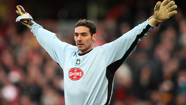 Plymouth goalkeeper Romain Larrieu has been at the club since 2000
