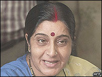 A ministra da Saúde da Índia, Sushma Swaraj