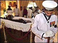 Kadirgamar's body lying in state 