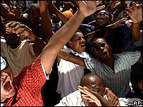 Estudantes durante protesto