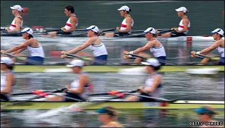 Houghton in the midst of the action in GB's women's quad