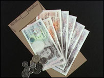 pay packet and money