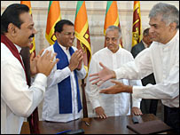 President Rajapakse and UNP leader Ranil Wickremasinghe