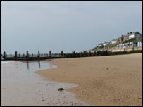 Breakwaters on the beach at Southwold