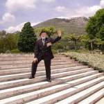 The abbey, perched high above the British Cemetery