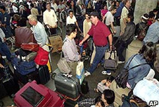 Passengers at Los Angeles International Airport