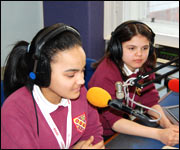 Rhinannon and Caroline who spoke to Huw Edwards.