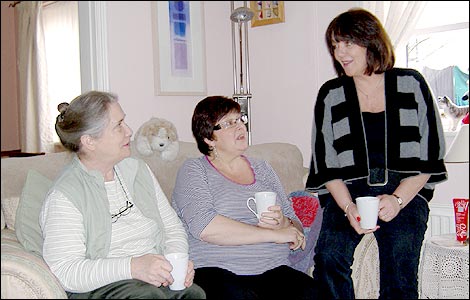 Jan, Maggie and Gill from Woodmancote - three members of the Women's Institute in Gloucestershire