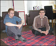 Telephone Stu and Ben Fryer - looking sad!