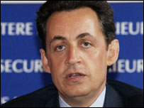 O ministro das Finanças da França, Nicolas Sarkozy