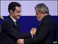 Lula e Sarkozy no Rio de Janeiro