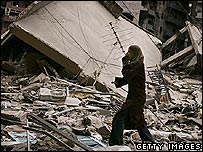 Cảnh hoang tàn ở Beirut