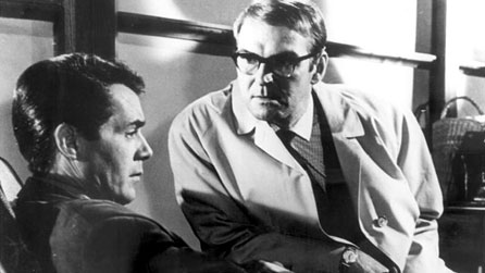 Black and white photograph of Stanley Baker in Joseph Losey's film Accident (1967)