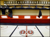 Prázdná šatna Montreal Canadiens