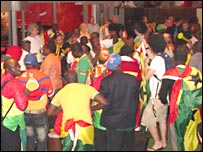 Ghana fans converge on the team hotel