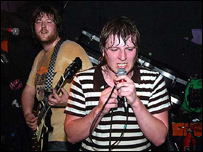 Ego Armalade singer on stage