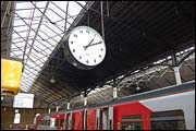 Clock, inside Scarborough station 