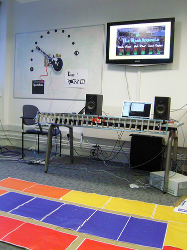 Dancefloor and crash barrier