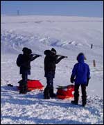 Weapons practice in Resolute Bay