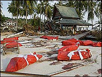 Vários corpos continuam nas praias da Tailândia