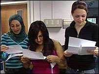 学生收到A-level考试成绩