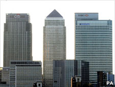 Banks at Canary Wharf, London