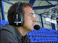 Brenner Woolley in Ipswich Town's commentary box.