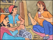 گلخان با گل محمد